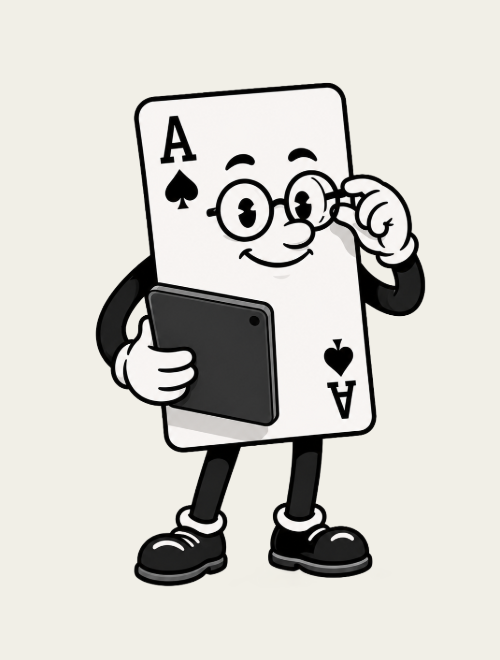 Illustration eines Pik Ass als Charakter von four aces