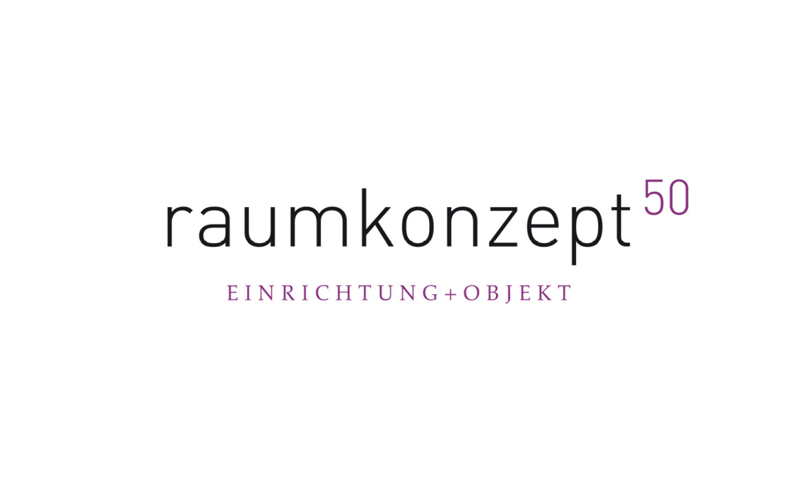 Logo von Raumkonzept50 mit der Wortmarke „raumkonzept50“ und dem Zusatz „Einrichtungsobjekt“ auf weißem Hintergrund.