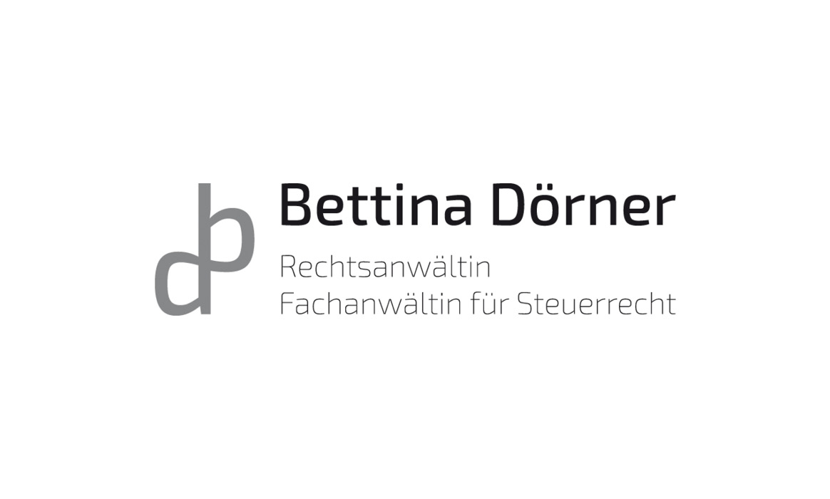 Logo von Bettina Dörner mit den Bezeichnungen „Rechtsanwältin“ und „Fachanwältin für Steuerrecht“ auf weißem Hintergrund.