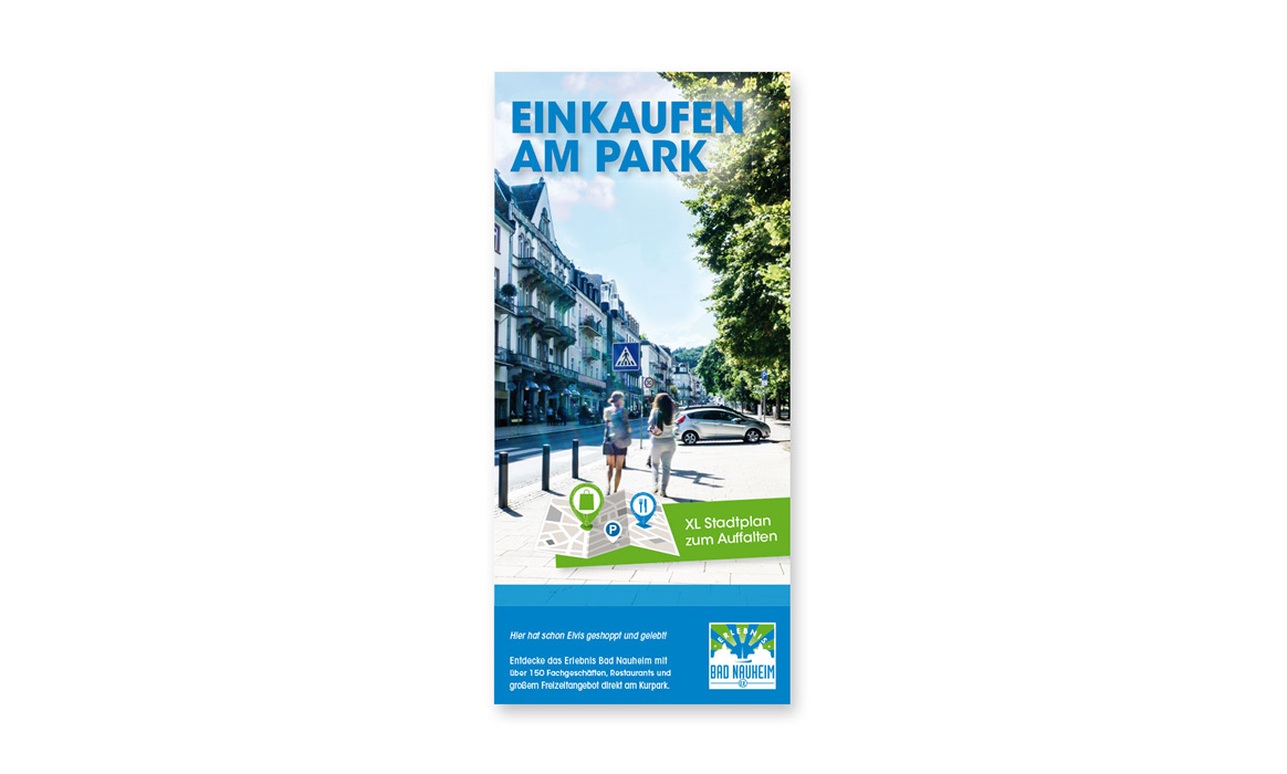 Flyer Vorderseite „Einkaufen am Park“