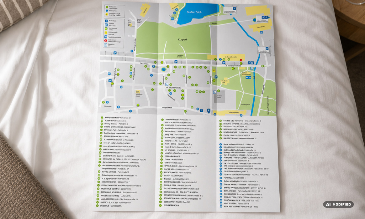 Werbematerialien der Veranstaltungsreihe „Einkaufen am Park“ mit Plakatmotiven, Programmflyern und weiteren Medien zur Bewerbung der Veranstaltungsreihe.