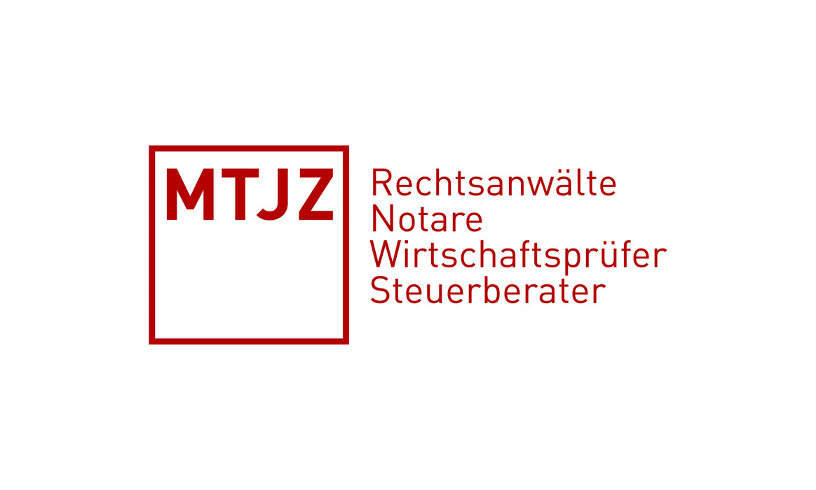 Logo von MTJZ mit der Wortmarke „MTJZ“ sowie den Bezeichnungen „Rechtsanwälte, Notare, Wirtschaftsprüfer, Steuerberater“ auf weißem Hintergrund.