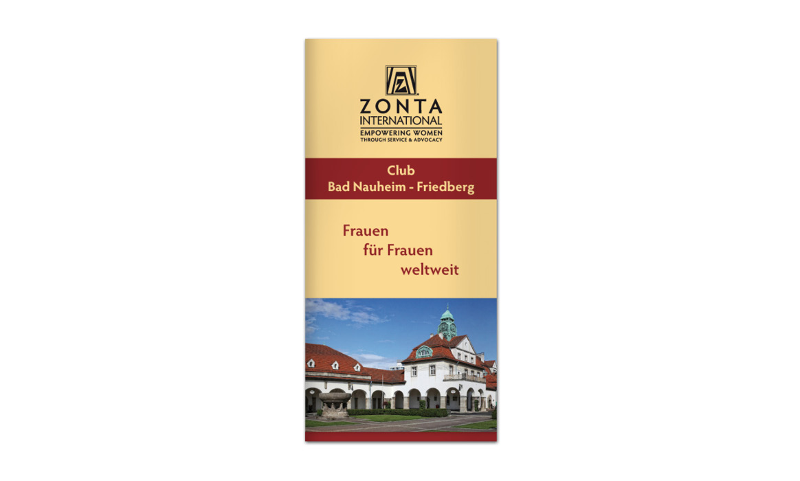 Titelseite der Broschüre des Zonta Clubs Bad Nauheim-Friedberg mit der Überschrift „Frauen für Frauen weltweit“.